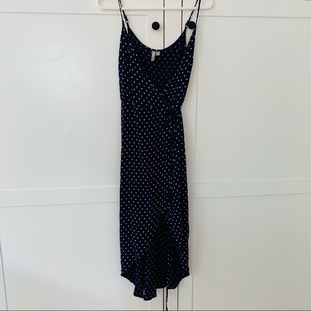 ASOS Blue Polka Dot Wrap Dress Size 2